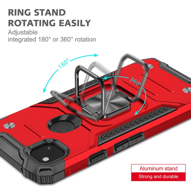 For Google Pixel 4a Magnetic Armor Shockproof TPU + PC Case with Metal Ring Holder