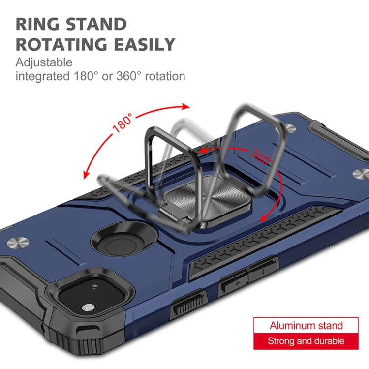 For Google Pixel 4a Magnetic Armor Shockproof TPU + PC Case with Metal Ring Holder