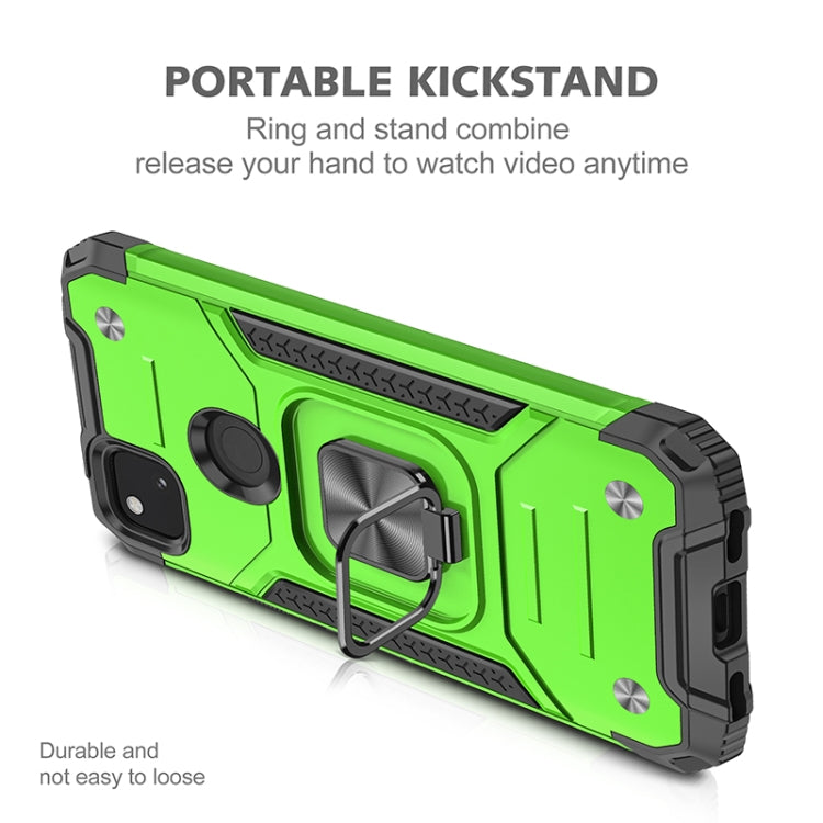 For Google Pixel 4a Magnetic Armor Shockproof TPU + PC Case with Metal Ring Holder
