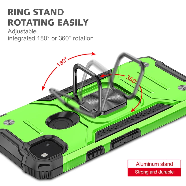 For Google Pixel 4a Magnetic Armor Shockproof TPU + PC Case with Metal Ring Holder