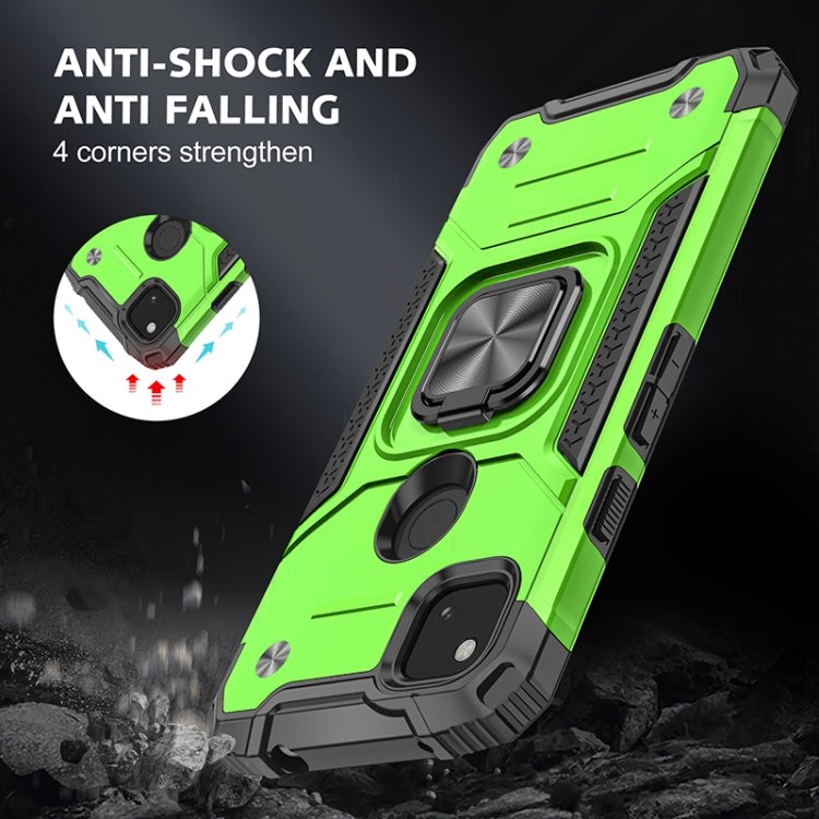 For Google Pixel 4a Magnetic Armor Shockproof TPU + PC Case with Metal Ring Holder