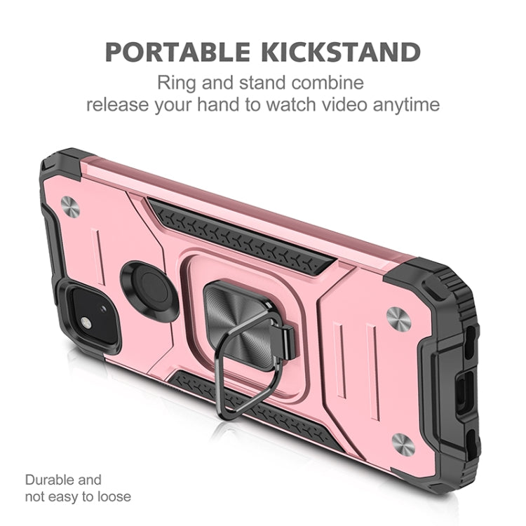 For Google Pixel 4a Magnetic Armor Shockproof TPU + PC Case with Metal Ring Holder