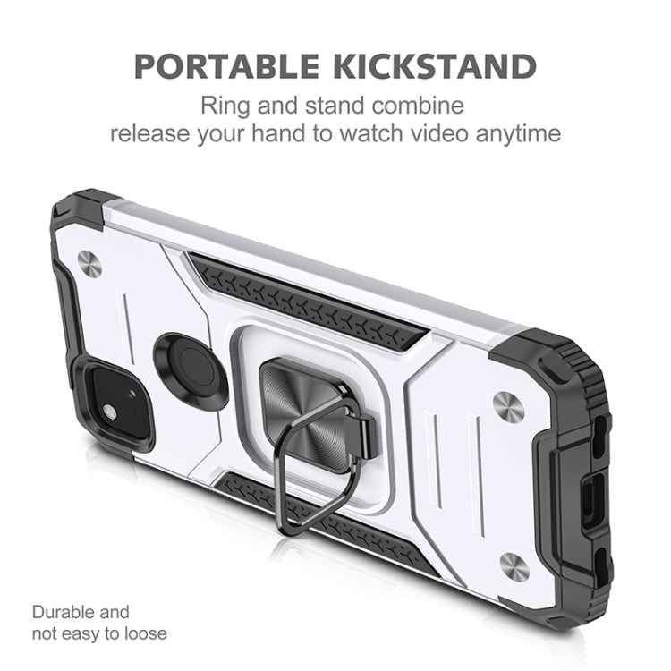 For Google Pixel 4a Magnetic Armor Shockproof TPU + PC Case with Metal Ring Holder