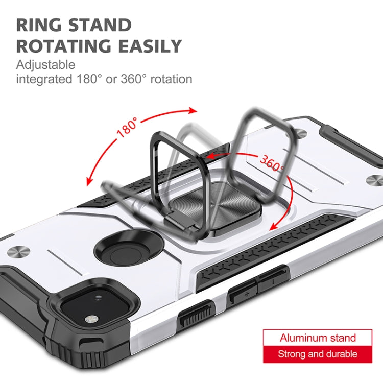 For Google Pixel 4a Magnetic Armor Shockproof TPU + PC Case with Metal Ring Holder