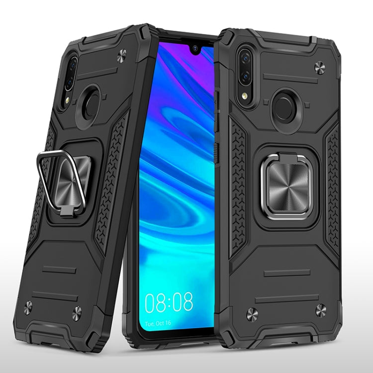 For Huawei P Smart(2019) Magnetic Armor Shockproof TPU + PC Case with Metal Ring Holder
