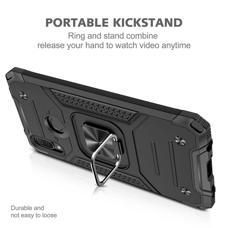 For Huawei P Smart(2019) Magnetic Armor Shockproof TPU + PC Case with Metal Ring Holder