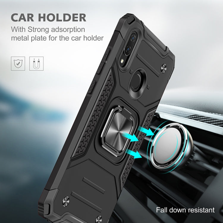 For Huawei P Smart(2019) Magnetic Armor Shockproof TPU + PC Case with Metal Ring Holder