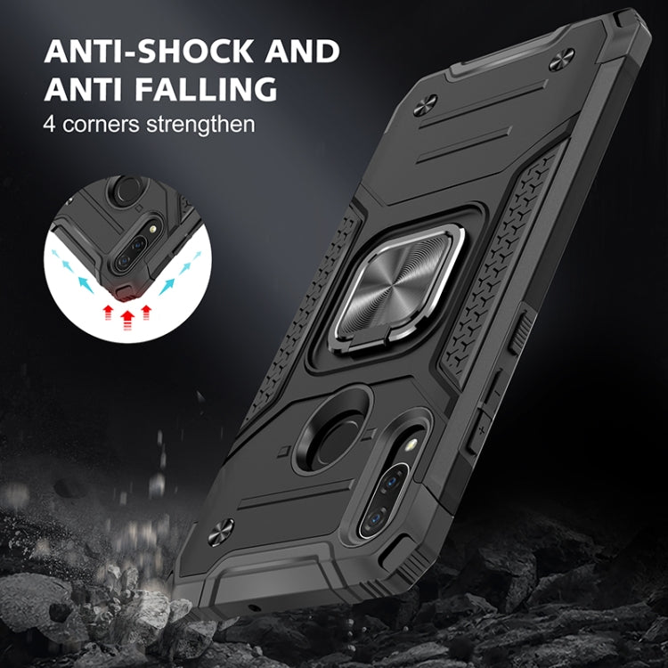 For Huawei P Smart(2019) Magnetic Armor Shockproof TPU + PC Case with Metal Ring Holder