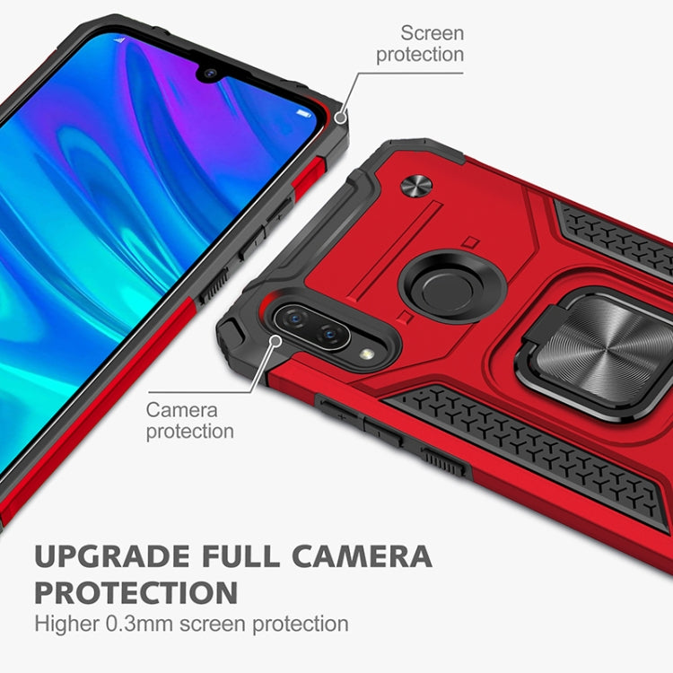 For Huawei P Smart(2019) Magnetic Armor Shockproof TPU + PC Case with Metal Ring Holder