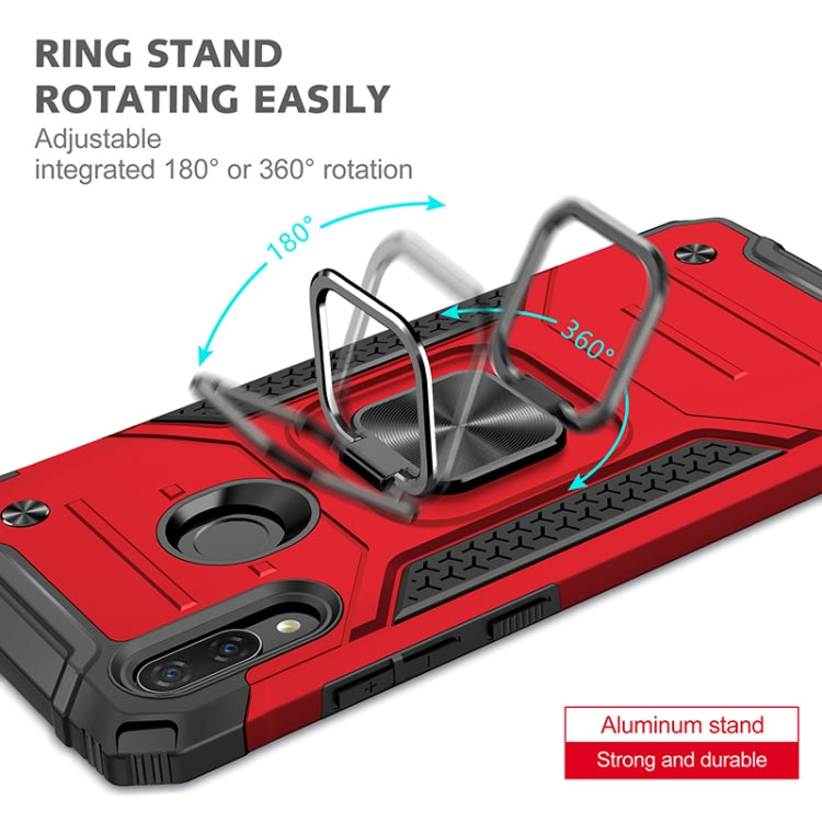 For Huawei P Smart(2019) Magnetic Armor Shockproof TPU + PC Case with Metal Ring Holder