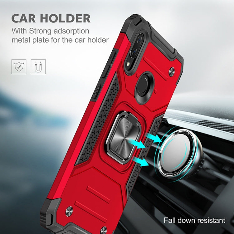 For Huawei P Smart(2019) Magnetic Armor Shockproof TPU + PC Case with Metal Ring Holder