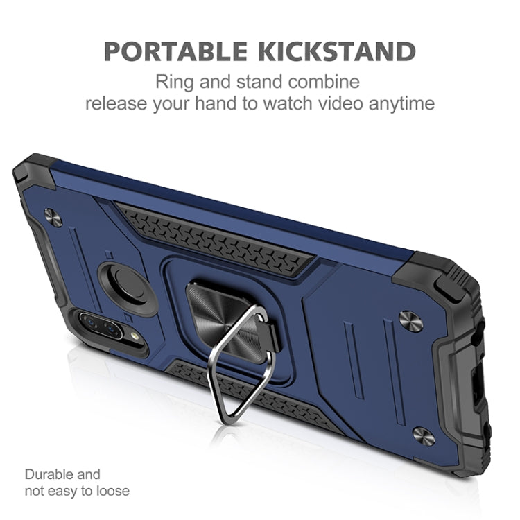 For Huawei P Smart(2019) Magnetic Armor Shockproof TPU + PC Case with Metal Ring Holder