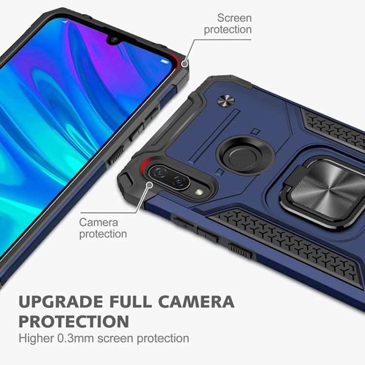 For Huawei P Smart(2019) Magnetic Armor Shockproof TPU + PC Case with Metal Ring Holder