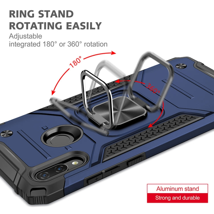 For Huawei P Smart(2019) Magnetic Armor Shockproof TPU + PC Case with Metal Ring Holder