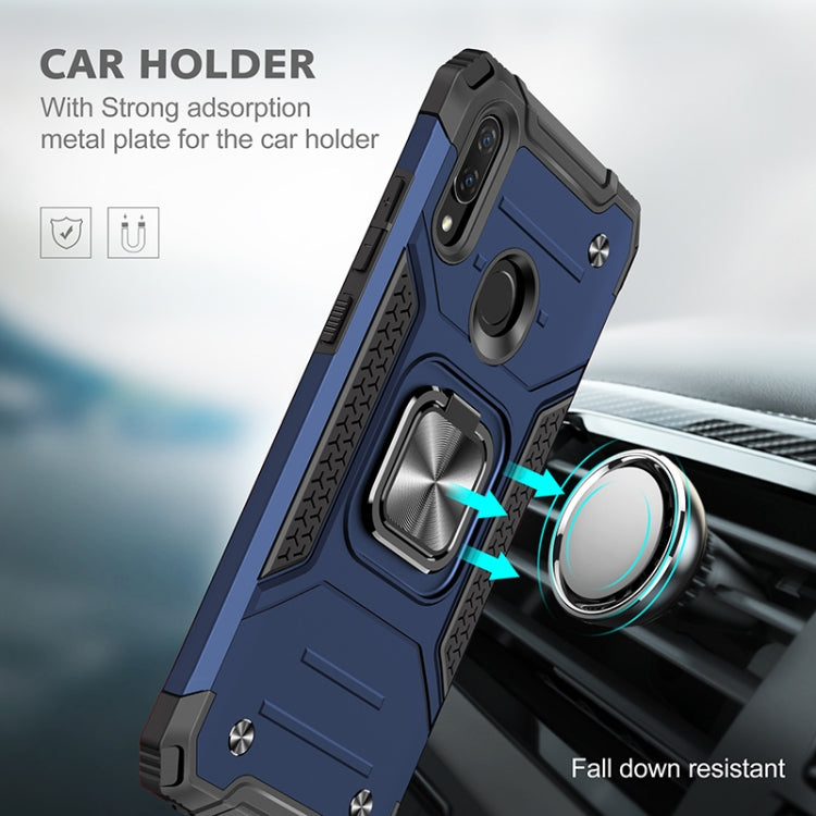 For Huawei P Smart(2019) Magnetic Armor Shockproof TPU + PC Case with Metal Ring Holder