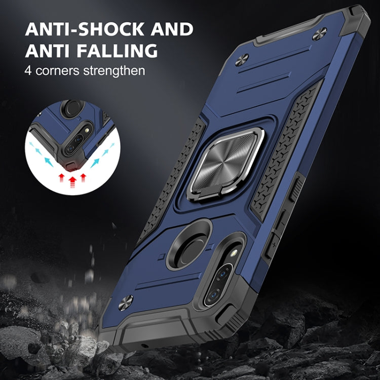 For Huawei P Smart(2019) Magnetic Armor Shockproof TPU + PC Case with Metal Ring Holder