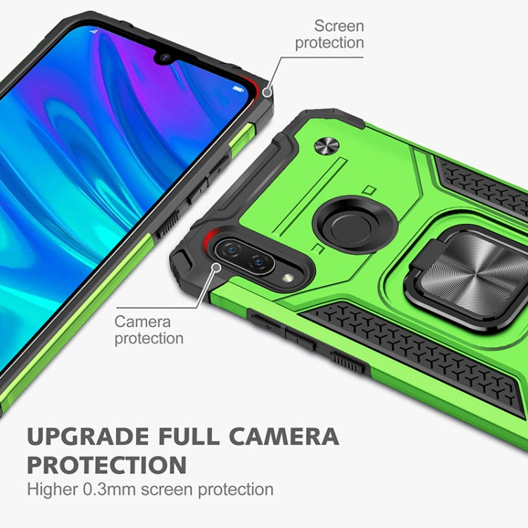 For Huawei P Smart(2019) Magnetic Armor Shockproof TPU + PC Case with Metal Ring Holder
