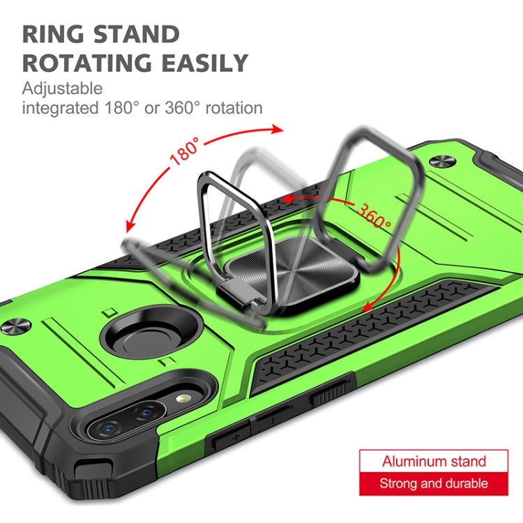 For Huawei P Smart(2019) Magnetic Armor Shockproof TPU + PC Case with Metal Ring Holder