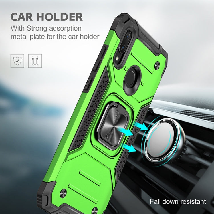 For Huawei P Smart(2019) Magnetic Armor Shockproof TPU + PC Case with Metal Ring Holder