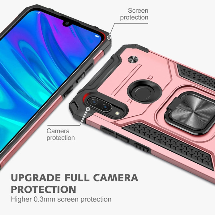 For Huawei P Smart(2019) Magnetic Armor Shockproof TPU + PC Case with Metal Ring Holder