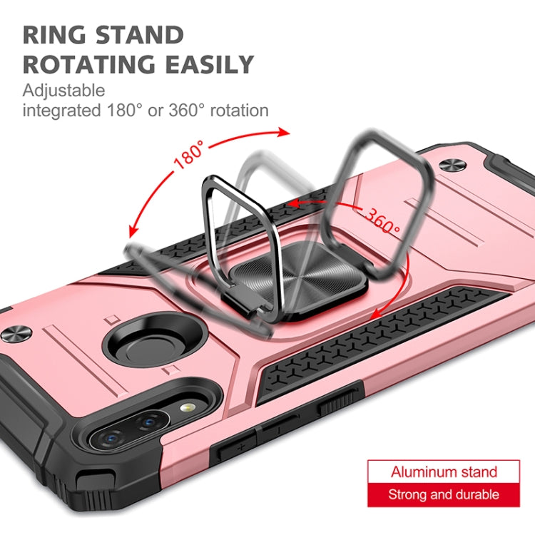 For Huawei P Smart(2019) Magnetic Armor Shockproof TPU + PC Case with Metal Ring Holder