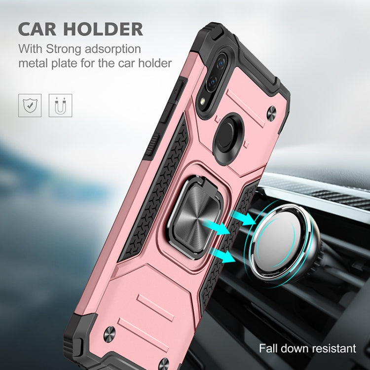 For Huawei P Smart(2019) Magnetic Armor Shockproof TPU + PC Case with Metal Ring Holder