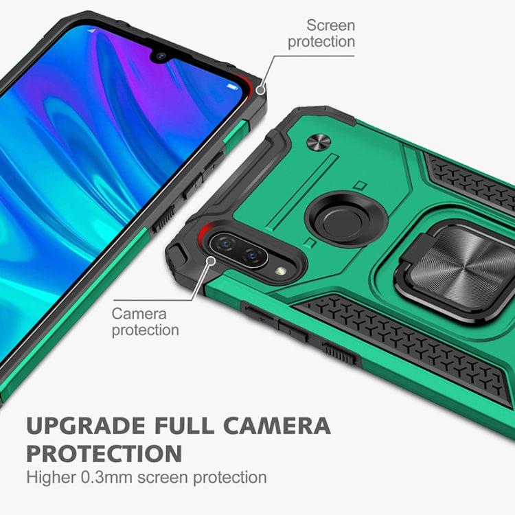 For Huawei P Smart(2019) Magnetic Armor Shockproof TPU + PC Case with Metal Ring Holder