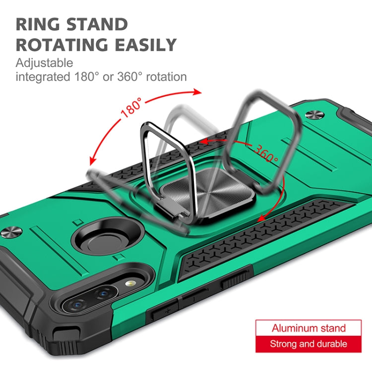 For Huawei P Smart(2019) Magnetic Armor Shockproof TPU + PC Case with Metal Ring Holder