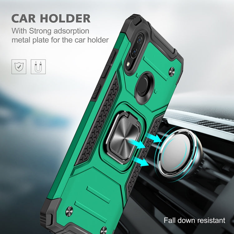 For Huawei P Smart(2019) Magnetic Armor Shockproof TPU + PC Case with Metal Ring Holder