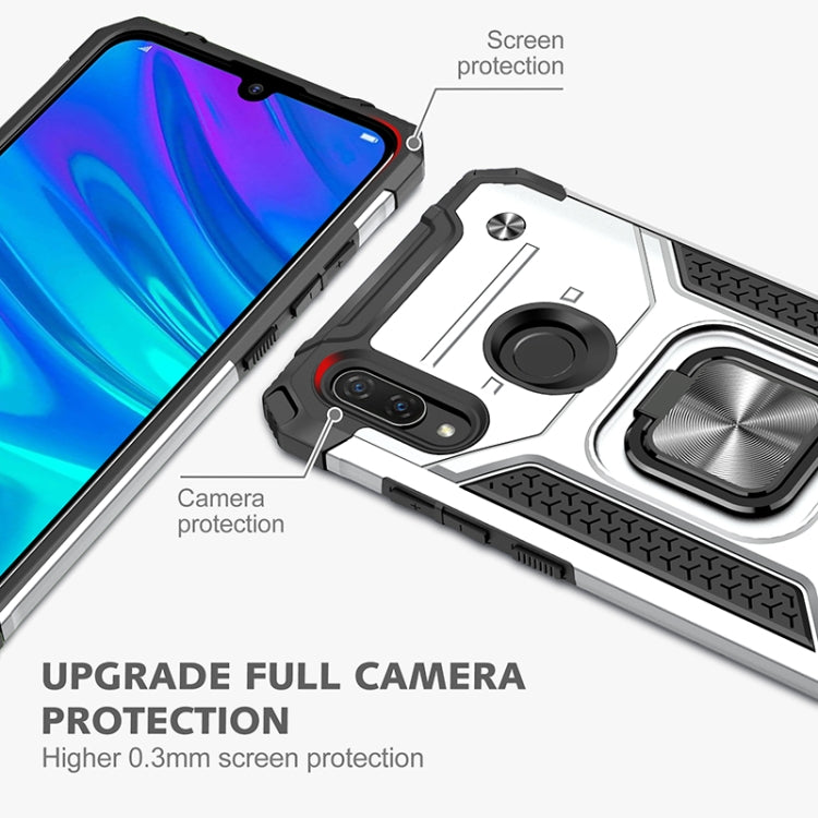 For Huawei P Smart(2019) Magnetic Armor Shockproof TPU + PC Case with Metal Ring Holder