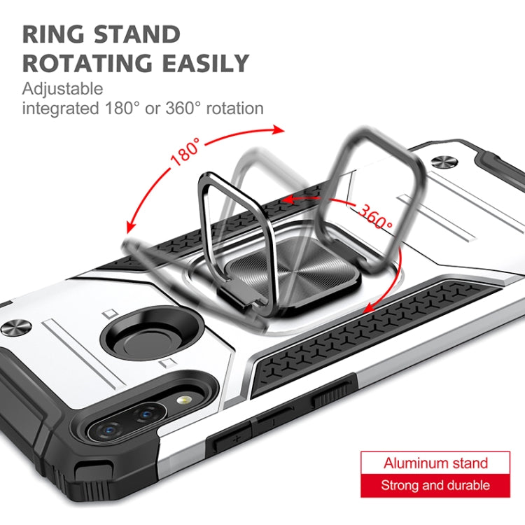For Huawei P Smart(2019) Magnetic Armor Shockproof TPU + PC Case with Metal Ring Holder