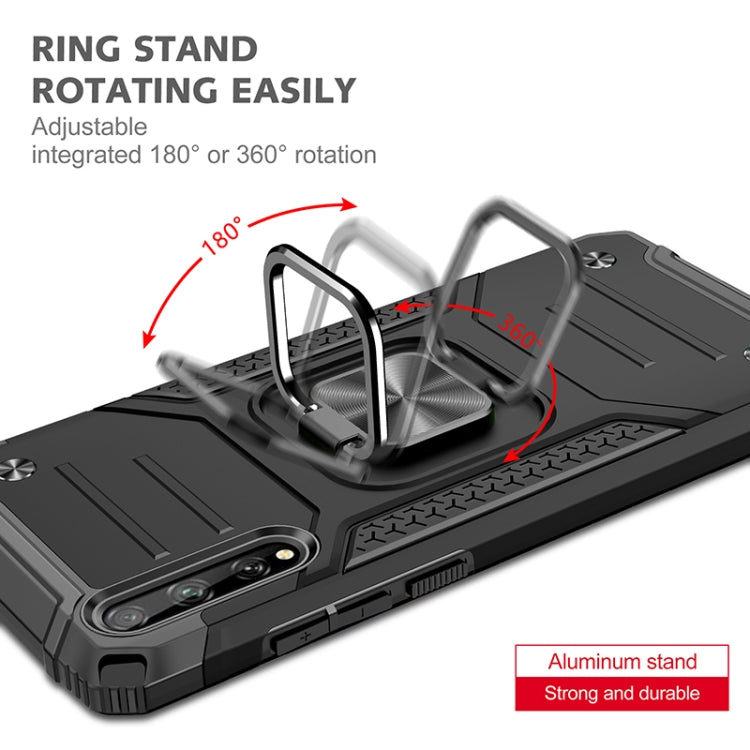 For Huawei P Smart S / Enjoy 10S / Y8P Magnetic Armor Shockproof TPU + PC Case with Metal Ring Holder