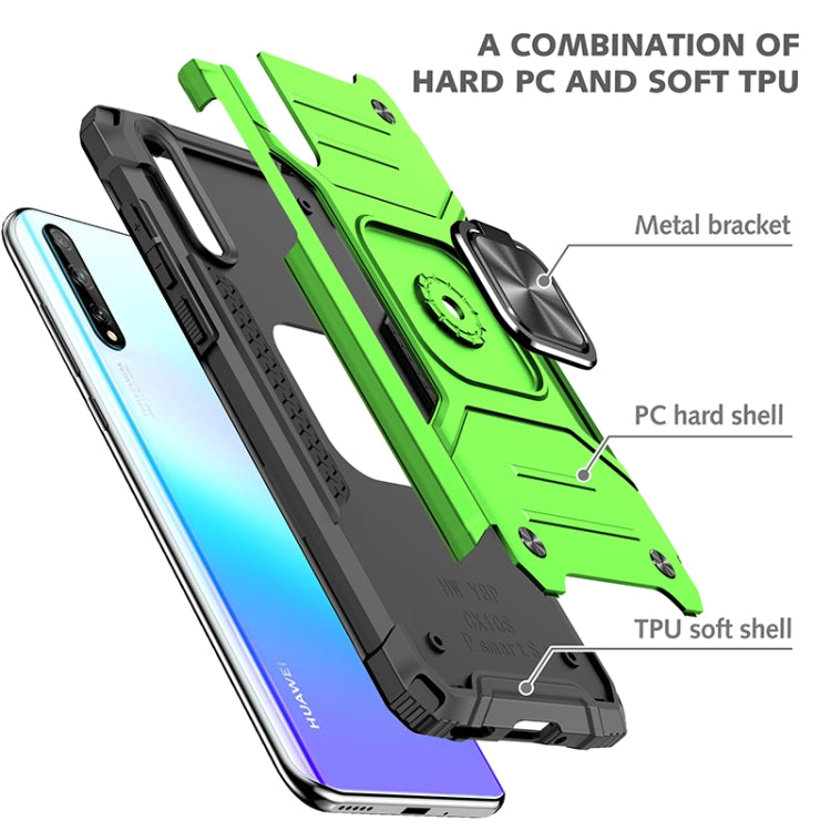 For Huawei P Smart S / Enjoy 10S / Y8P Magnetic Armor Shockproof TPU + PC Case with Metal Ring Holder