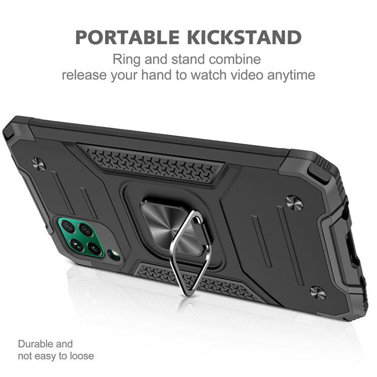 For Huawei P40 Lite / Nova 6 SE / Nova 7i Magnetic Armor Shockproof TPU + PC Case with Metal Ring Holder