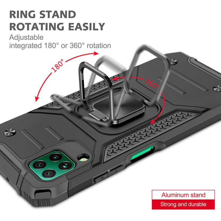 For Huawei P40 Lite / Nova 6 SE / Nova 7i Magnetic Armor Shockproof TPU + PC Case with Metal Ring Holder