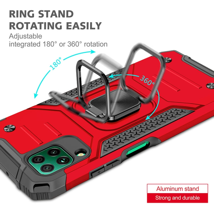 For Huawei P40 Lite / Nova 6 SE / Nova 7i Magnetic Armor Shockproof TPU + PC Case with Metal Ring Holder