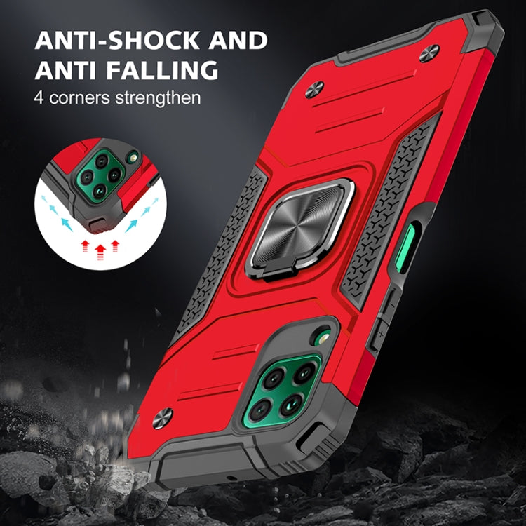 For Huawei P40 Lite / Nova 6 SE / Nova 7i Magnetic Armor Shockproof TPU + PC Case with Metal Ring Holder