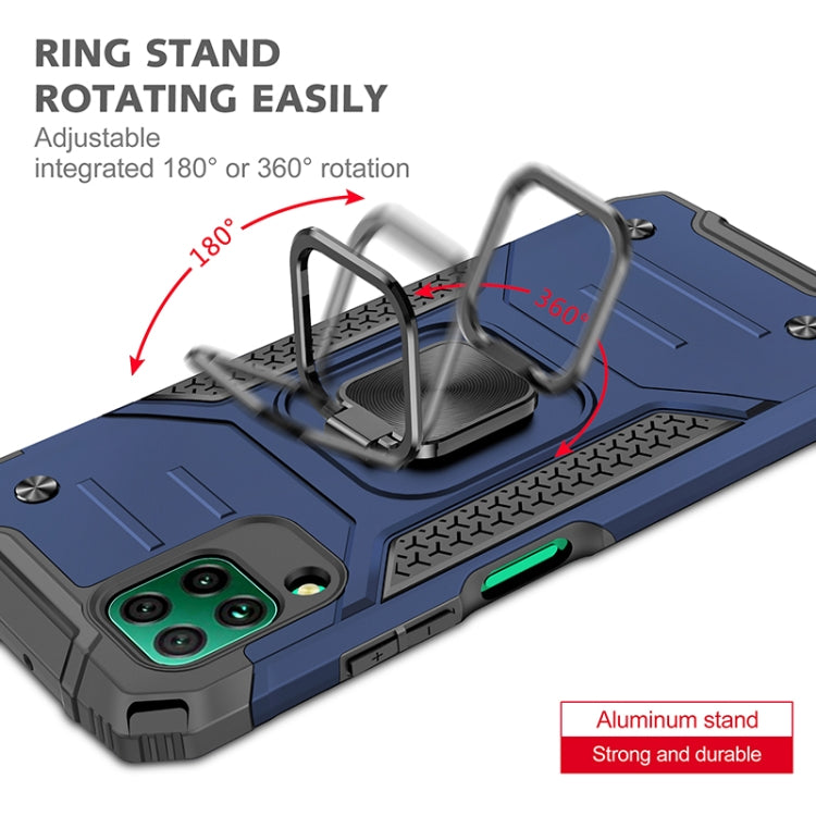 For Huawei P40 Lite / Nova 6 SE / Nova 7i Magnetic Armor Shockproof TPU + PC Case with Metal Ring Holder