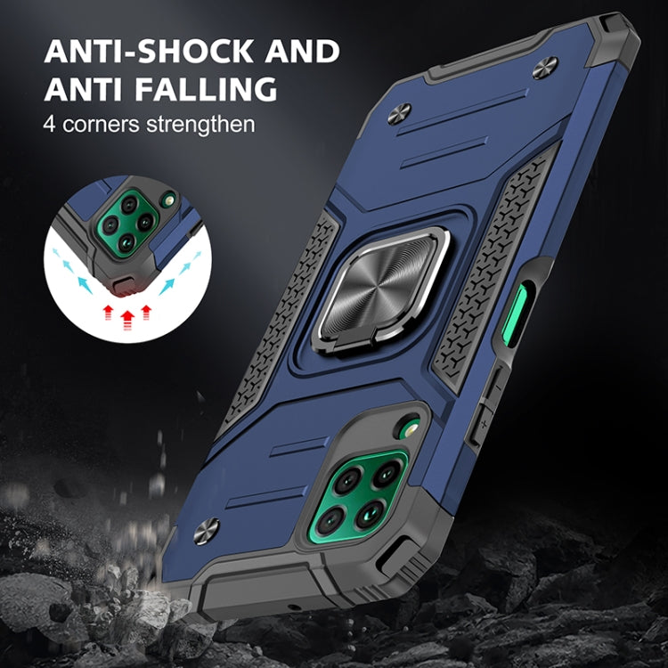 For Huawei P40 Lite / Nova 6 SE / Nova 7i Magnetic Armor Shockproof TPU + PC Case with Metal Ring Holder
