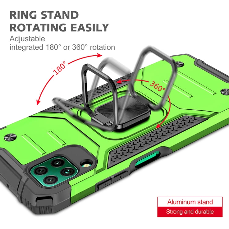 For Huawei P40 Lite / Nova 6 SE / Nova 7i Magnetic Armor Shockproof TPU + PC Case with Metal Ring Holder