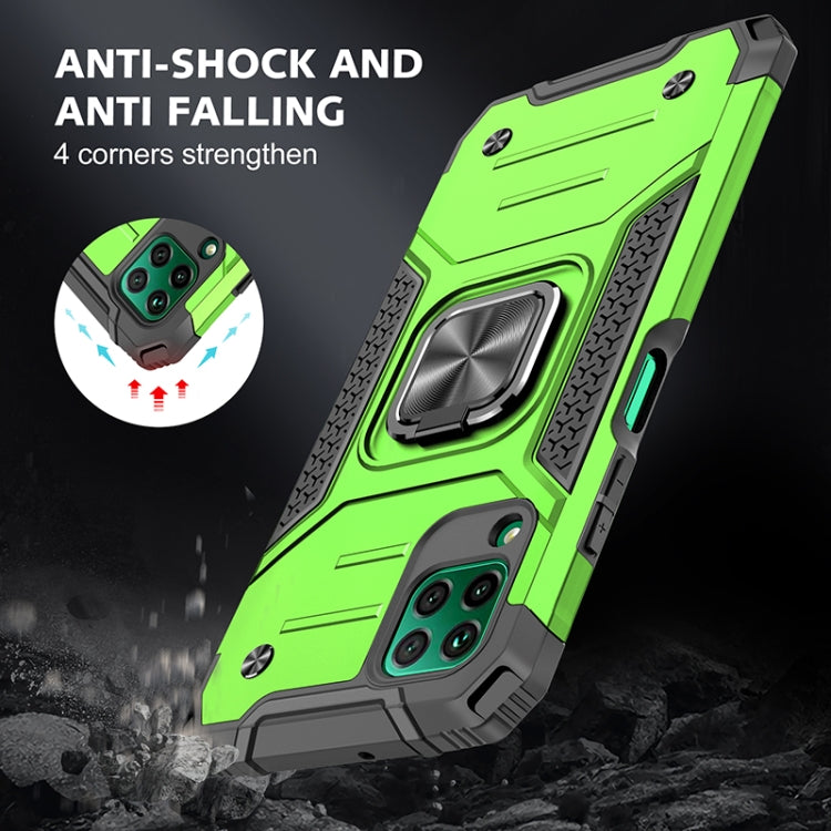 For Huawei P40 Lite / Nova 6 SE / Nova 7i Magnetic Armor Shockproof TPU + PC Case with Metal Ring Holder