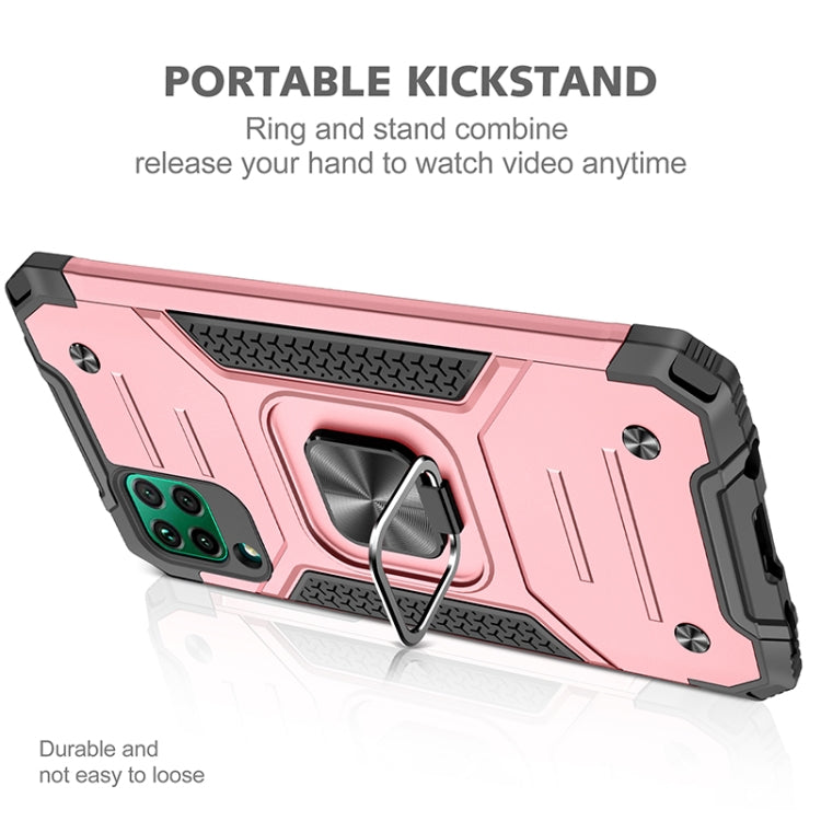For Huawei P40 Lite / Nova 6 SE / Nova 7i Magnetic Armor Shockproof TPU + PC Case with Metal Ring Holder