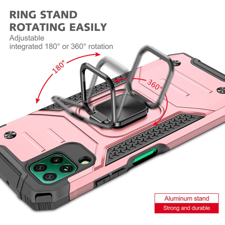 For Huawei P40 Lite / Nova 6 SE / Nova 7i Magnetic Armor Shockproof TPU + PC Case with Metal Ring Holder