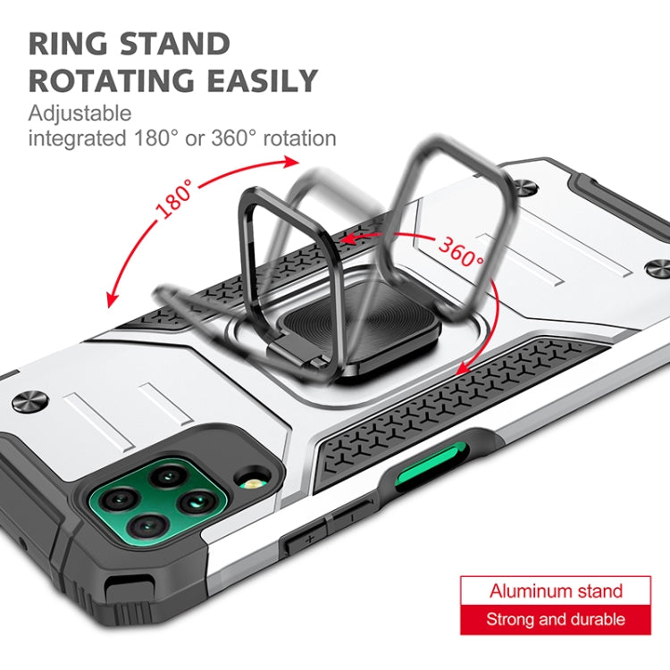 For Huawei P40 Lite / Nova 6 SE / Nova 7i Magnetic Armor Shockproof TPU + PC Case with Metal Ring Holder