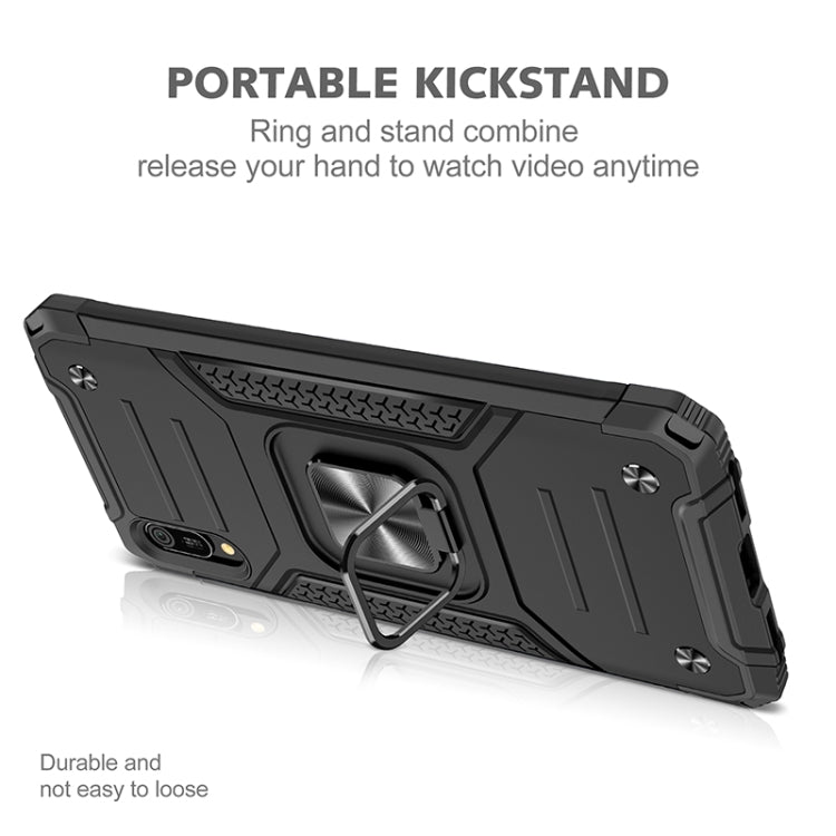 For Huawei Y6 Pro(2019) Magnetic Armor Shockproof TPU + PC Case with Metal Ring Holder