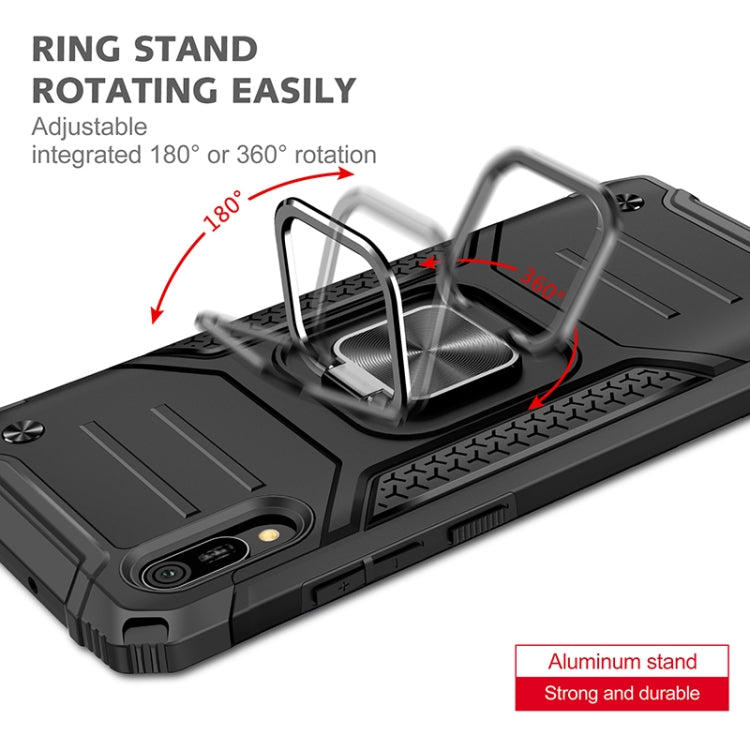 For Huawei Y6 Pro(2019) Magnetic Armor Shockproof TPU + PC Case with Metal Ring Holder