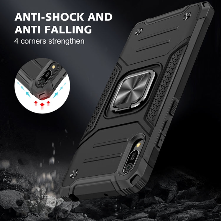 For Huawei Y6 Pro(2019) Magnetic Armor Shockproof TPU + PC Case with Metal Ring Holder
