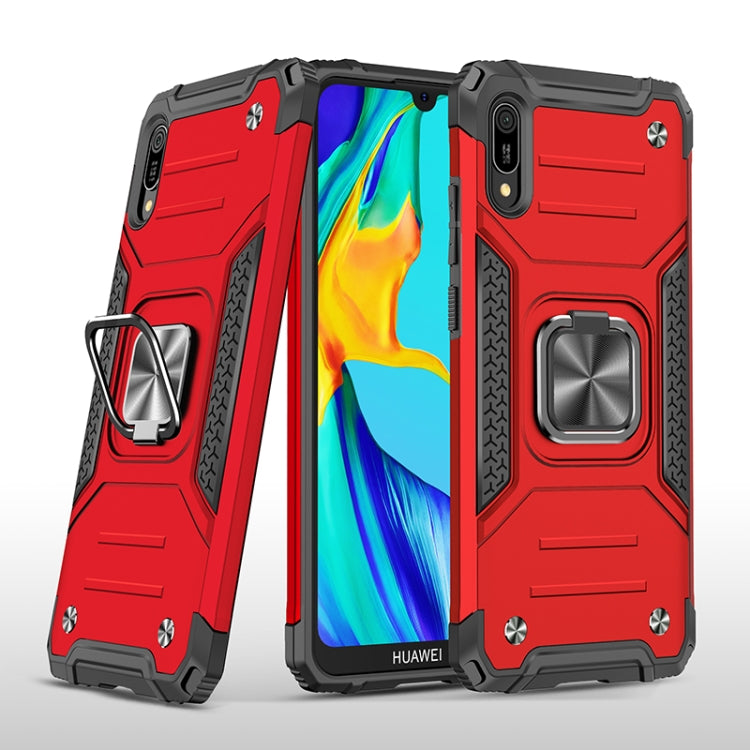For Huawei Y6 Pro(2019) Magnetic Armor Shockproof TPU + PC Case with Metal Ring Holder