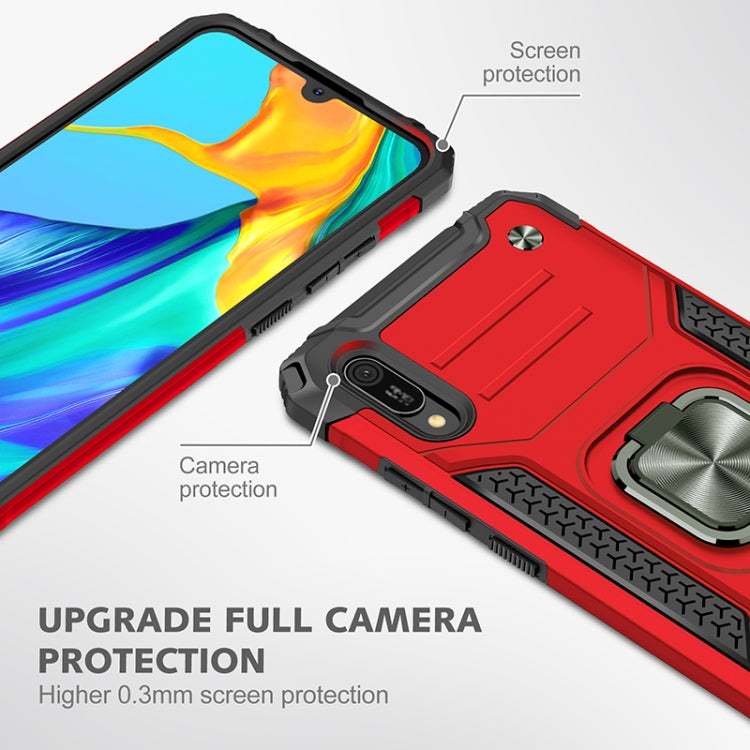 For Huawei Y6 Pro(2019) Magnetic Armor Shockproof TPU + PC Case with Metal Ring Holder