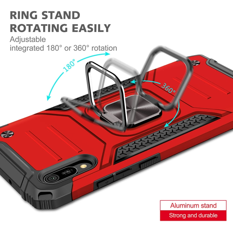 For Huawei Y6 Pro(2019) Magnetic Armor Shockproof TPU + PC Case with Metal Ring Holder